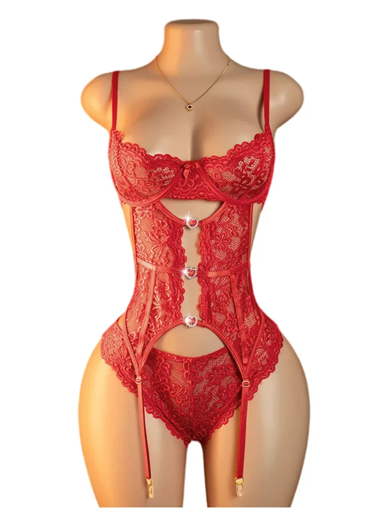 Sexy Lingerie Women Bra And BodyStockings Sets Cosplay Erotic Costumes Deep V Underwear Set Female Sexy Bra And Panty Sets