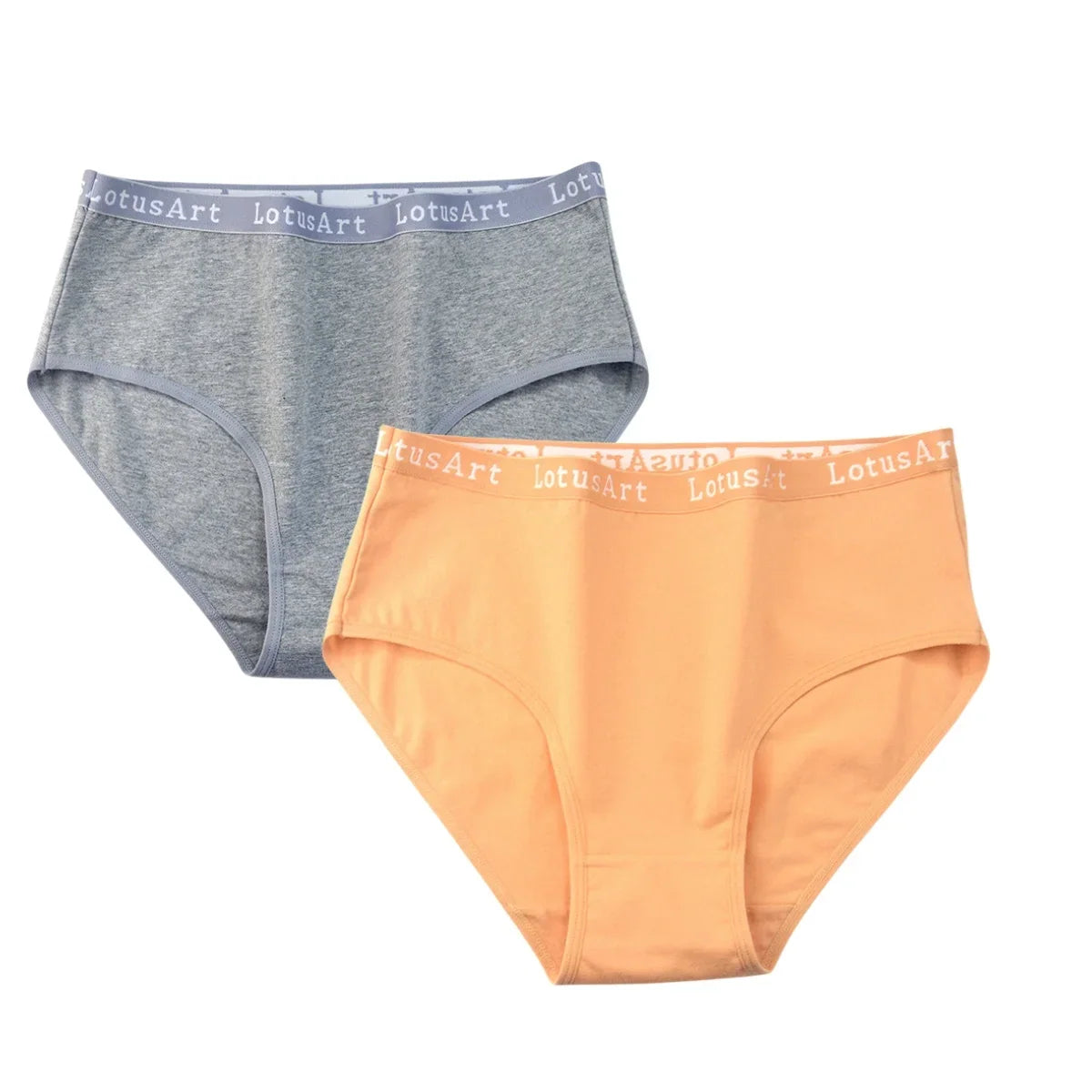 2PCS/Set Cotton Panties Women High Waist Briefs Tummy Control Panty Female Breathable Solid Color Lingerie M-2XL Underpants