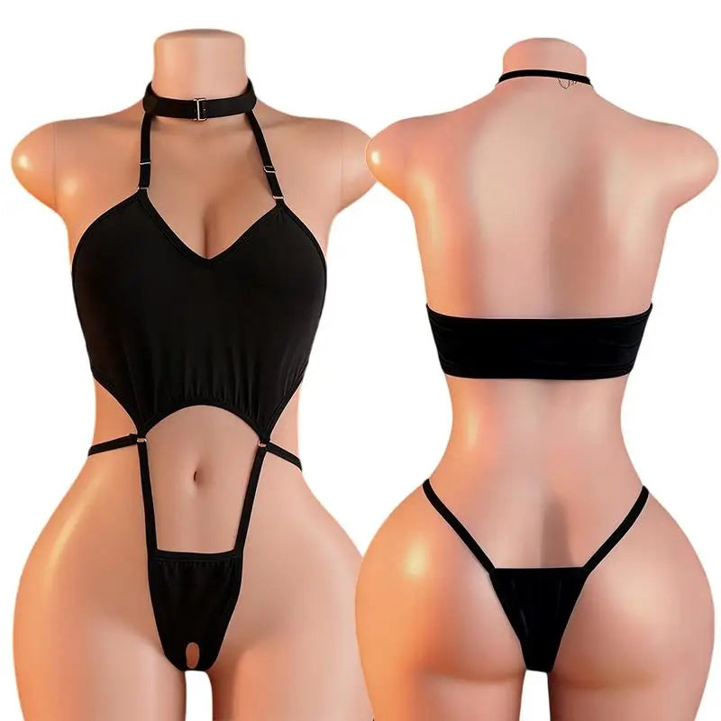 Sexy Lingerie Women Crotchless Hollow Pajamas Erotic Costume Teddy Backless Office Exotic Outfit Role Play Bondage Underwear