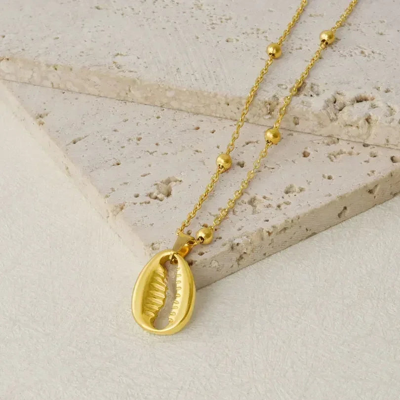 1Pc Temperament Fashion Summer Beach Blue Marine Life Sea Horse Shell Turtle Mini Fish Bead Necklace Classic Clavicle Chain