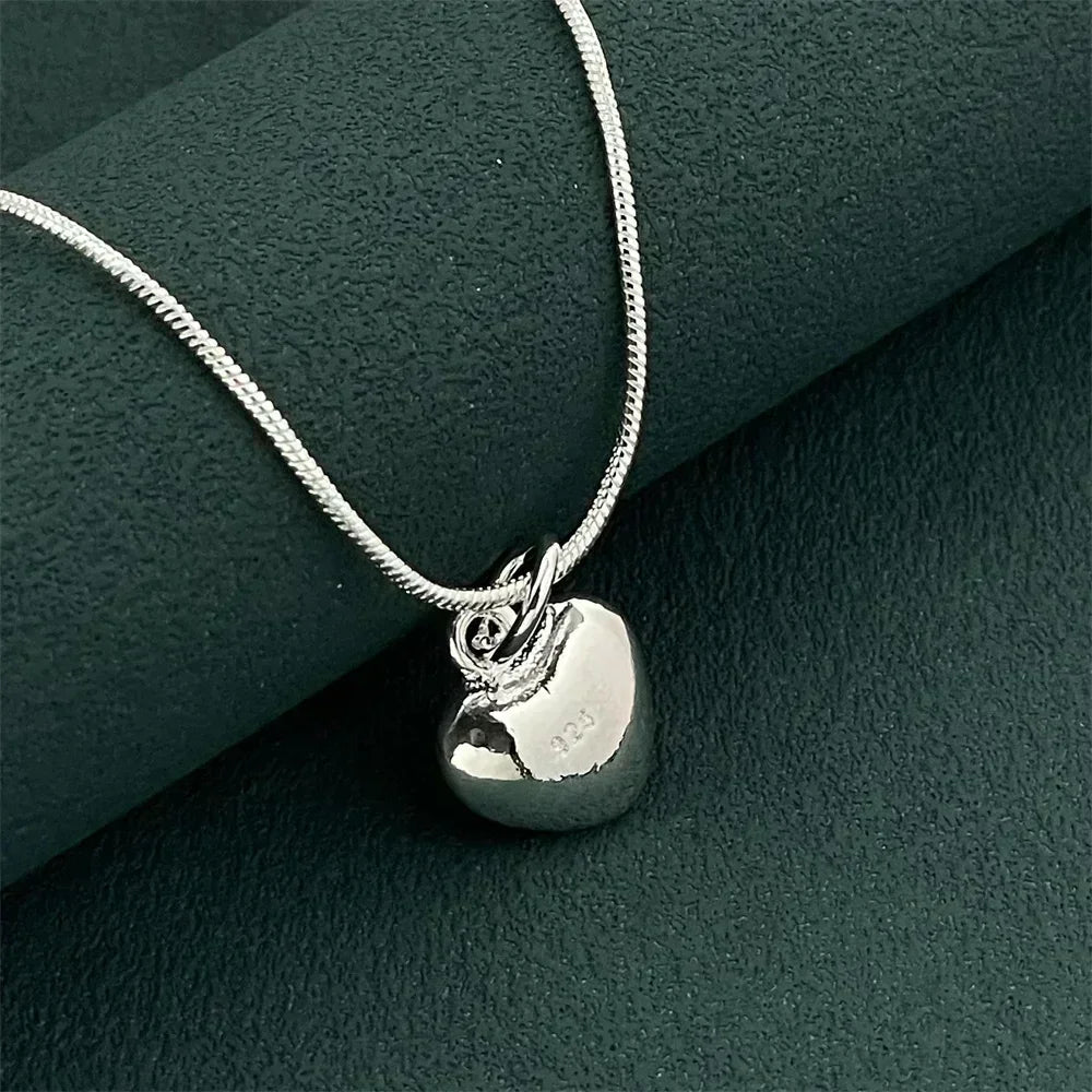 925 Sterling Silver Heart Pendant - Minimalist Fine Jewelry - Gift for Her