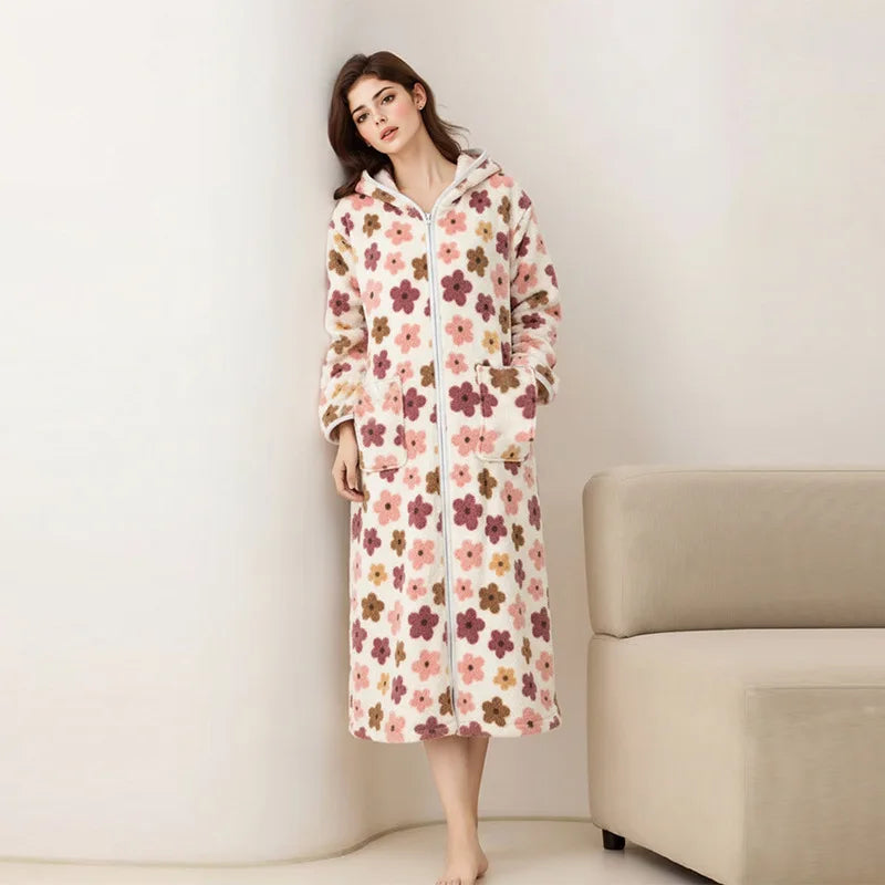 Winter Thick Warm Nightwear Women&