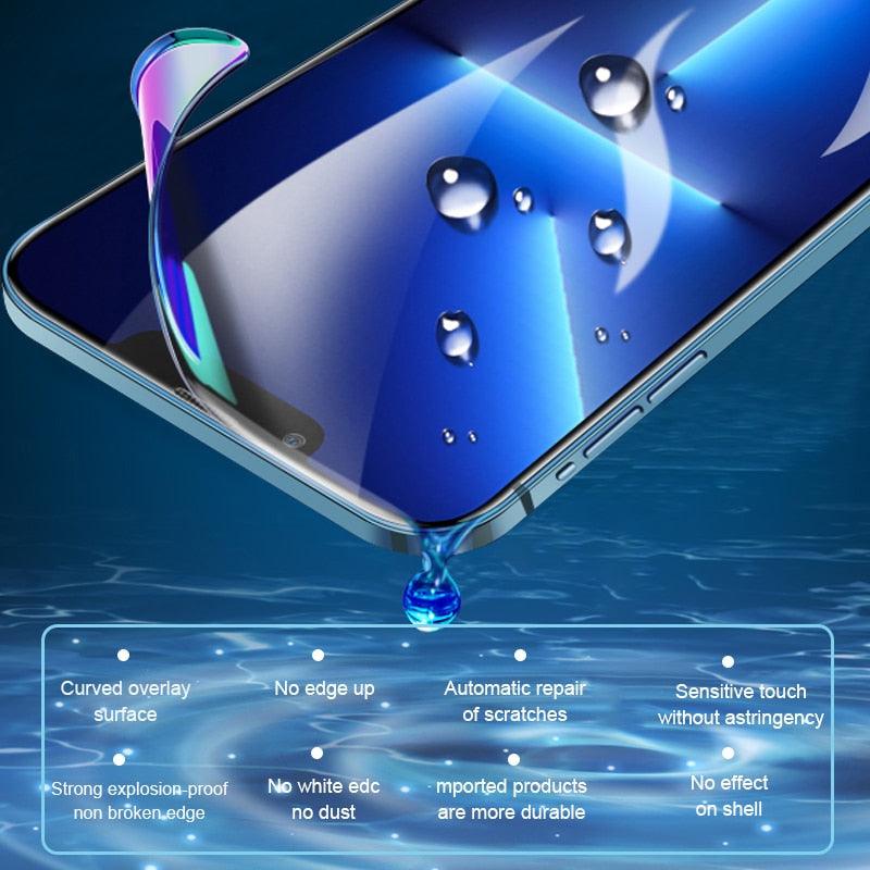 Full Cover Film For iPhone 13 12 11 14 Pro MAX Mini Screen Protector XS Max XR X 7 8 6S Plus SE 2020 Phone Accessories Screen Protector Ultra Strengthened Tempered Glass