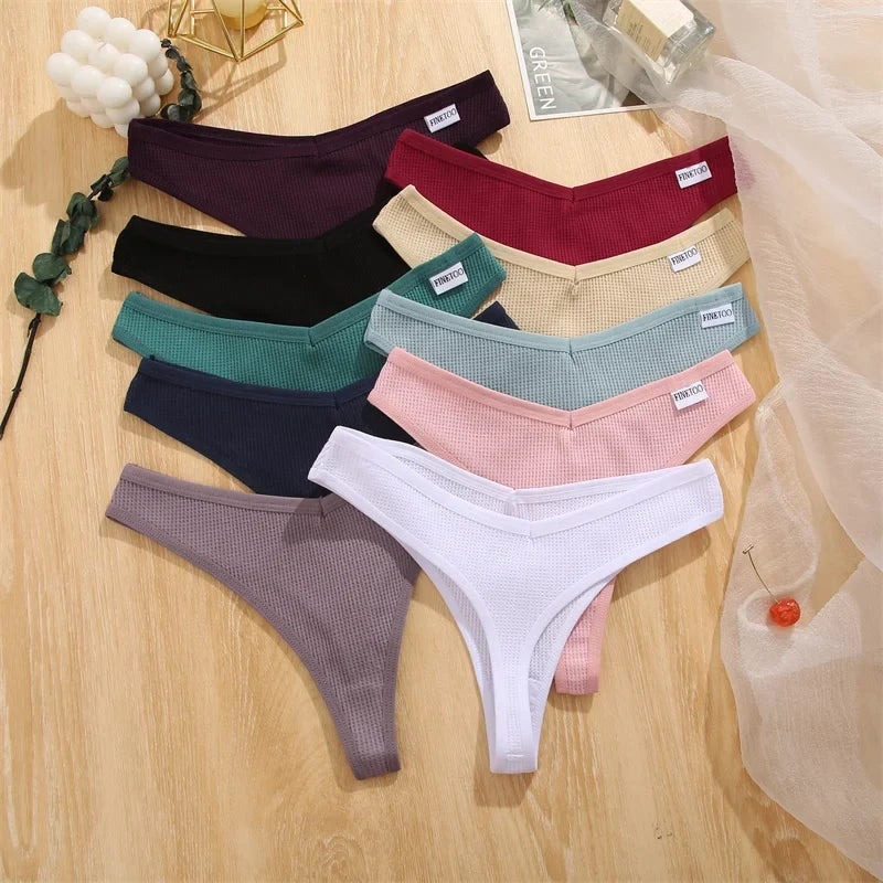 Premium Cotton G-String Panties 5-Piece Set for Women