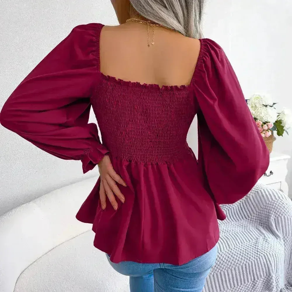 Loose Fit Chiffon Blouse - Elegant Polyester Top | Femstylo