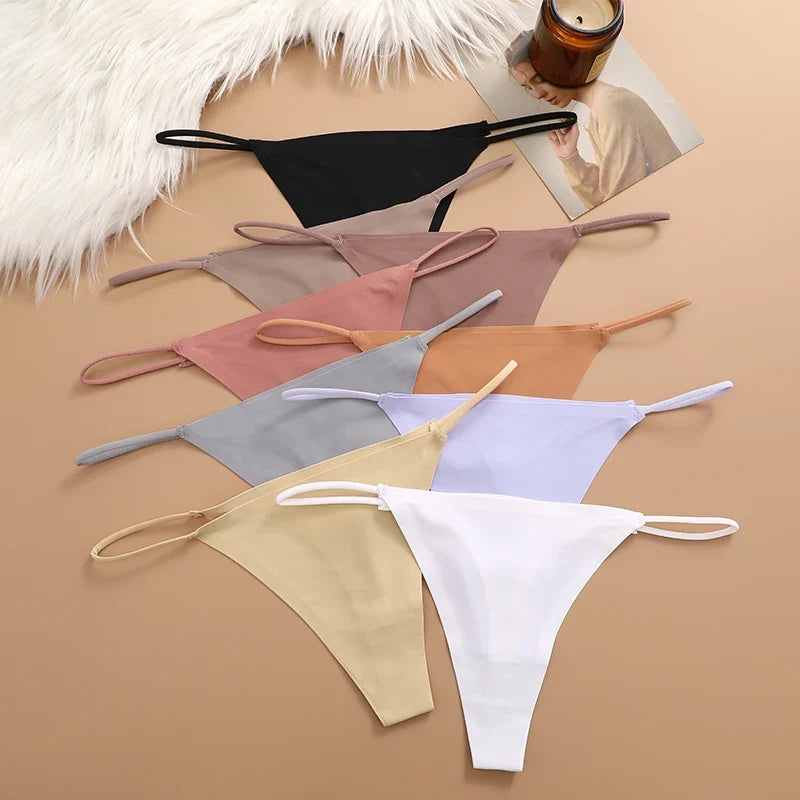 6-Piece Seamless Thong Panties Set for Women