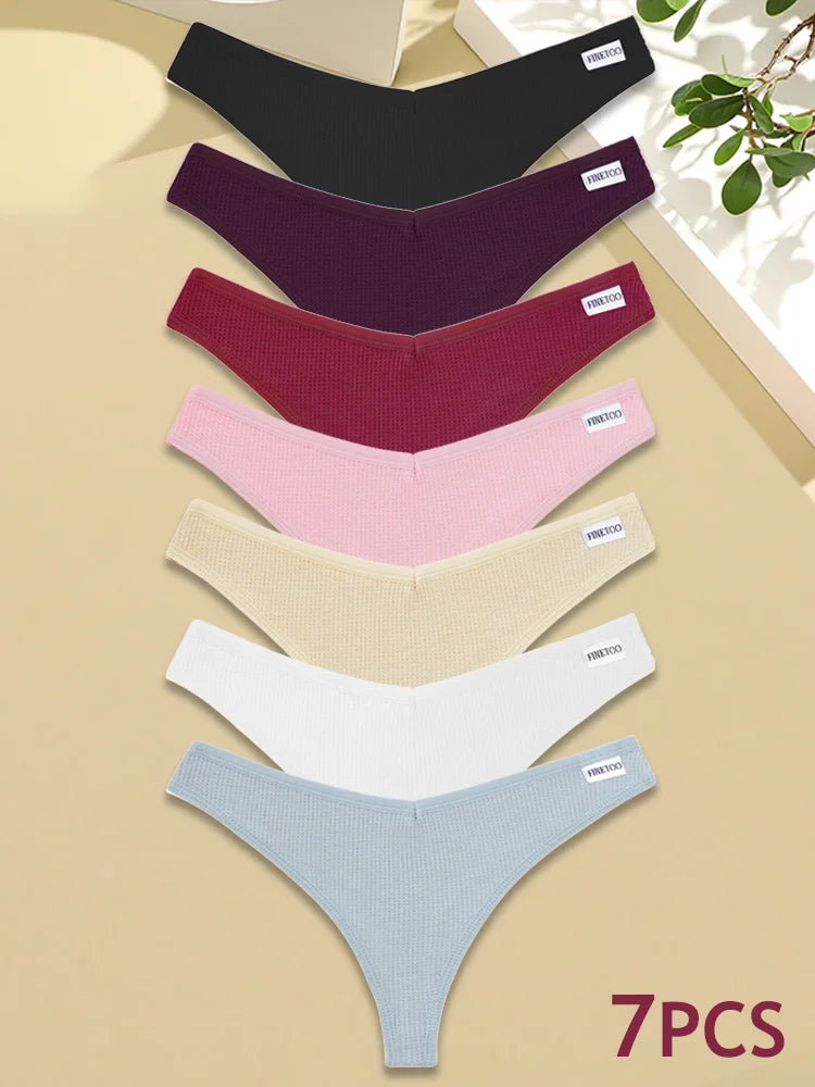 Soft Cotton G-String Panties – 7-Piece Set for Women