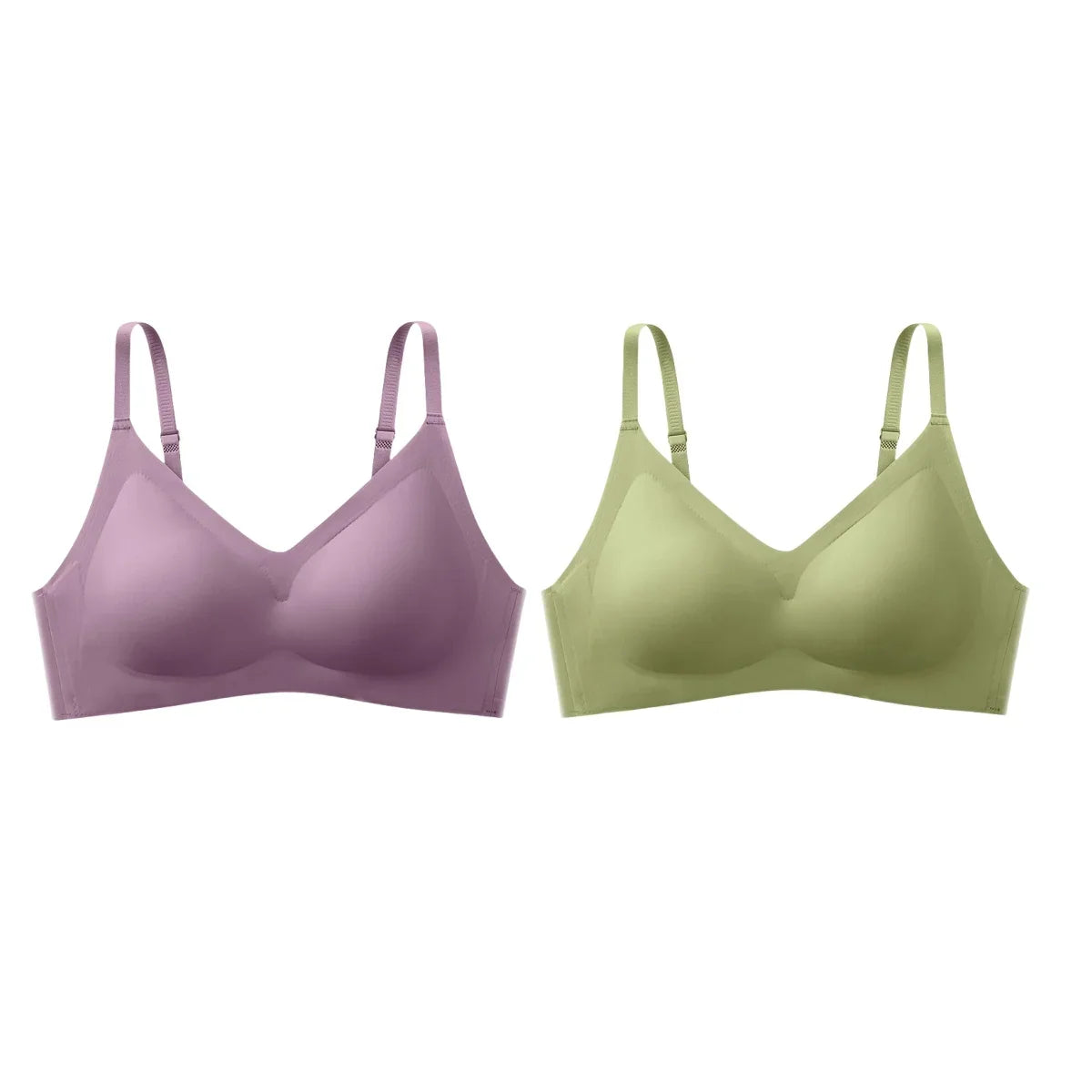 2Pcs/Set Seamless Bras For Women Wire Free Push Up Underwear Sexy Lingerie Invisible Bra Top Removable Pads Female Intimate