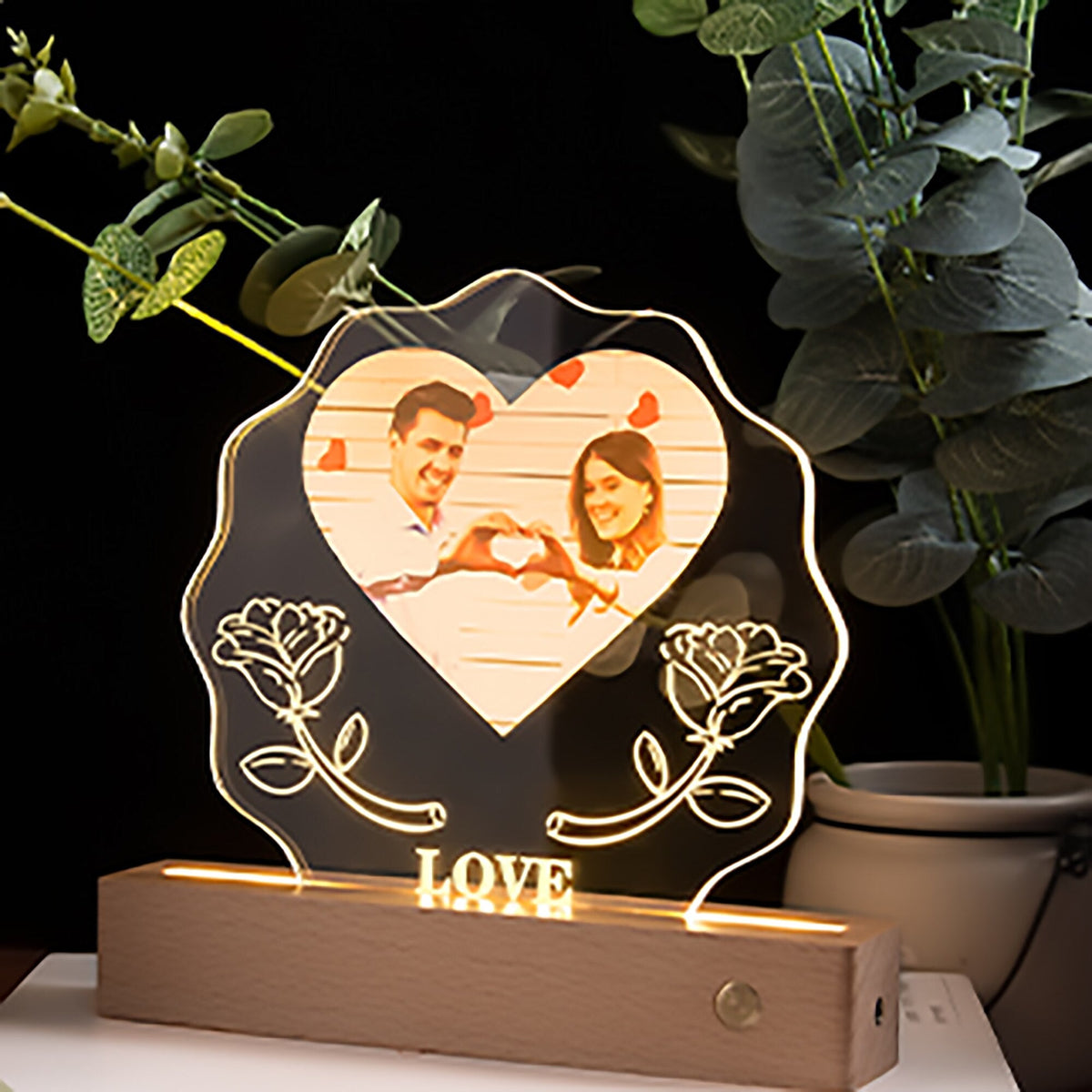 3D Love Lamp Acrylic LED Night Light Customized Photos Valentines Day Gift