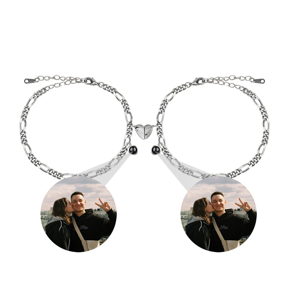 Customizable photo Projection Couple Bracelet Simple Projection Shake Bracelet