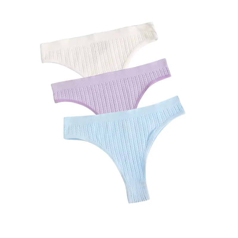 3Pcs/Set Seamless Panties Women Low Waist Briefs Soft Underwear Solid Color Sexy Lingerie Female Underpants Stretch Panty