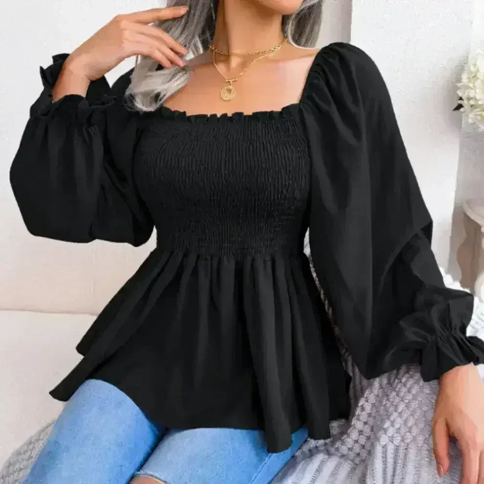 Loose Fit Chiffon Blouse - Elegant Polyester Top | Femstylo