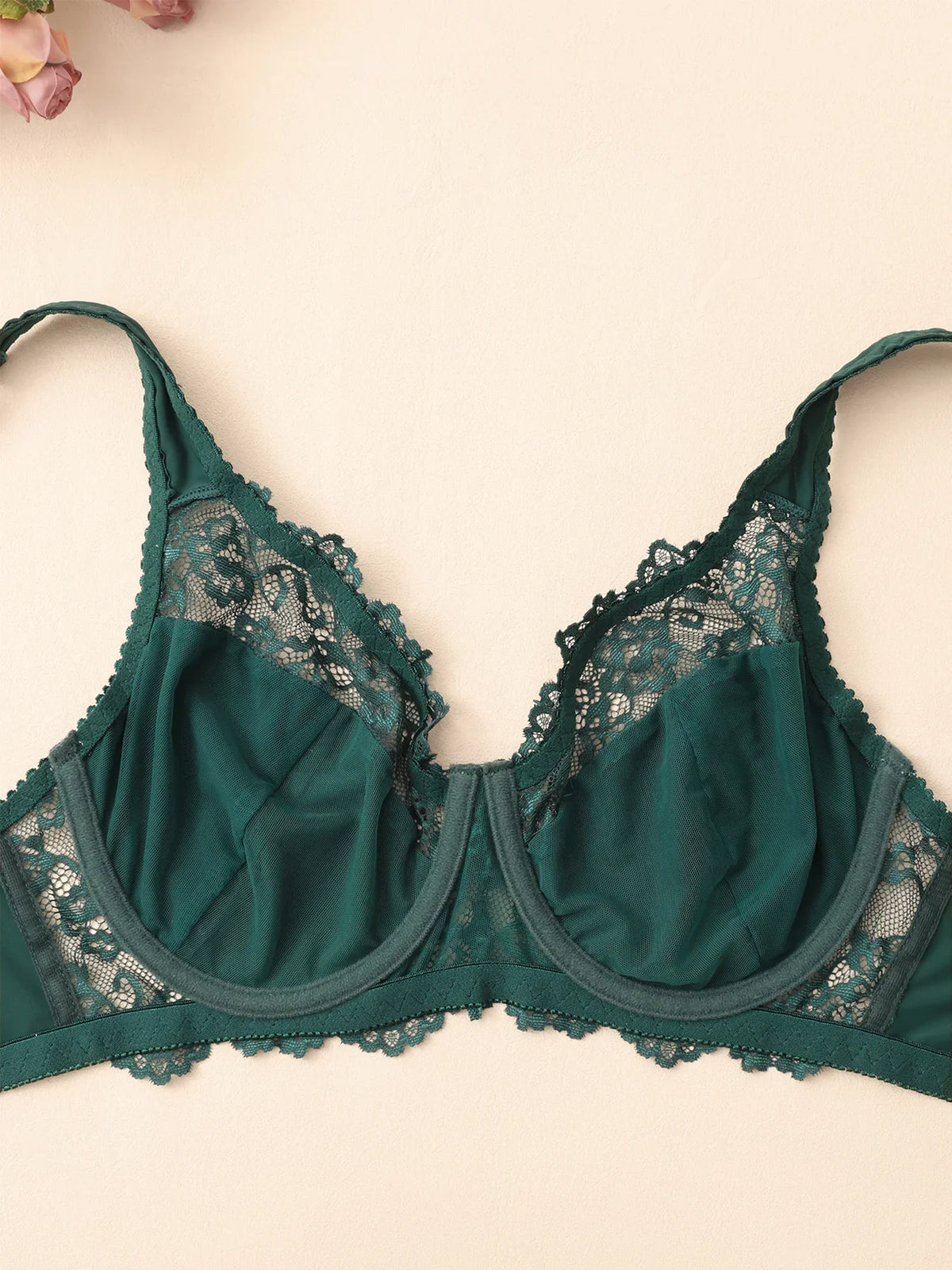 Elegant Womens Lace Bra Hollow Out Design Underwire Support Sexy Lingerie BH Tops Underwear Plus Size A B C D E Cup