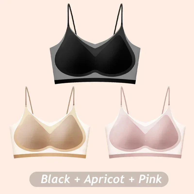 3PCS Ultra-Thin Breathable Ice Silk Top Bras Women&