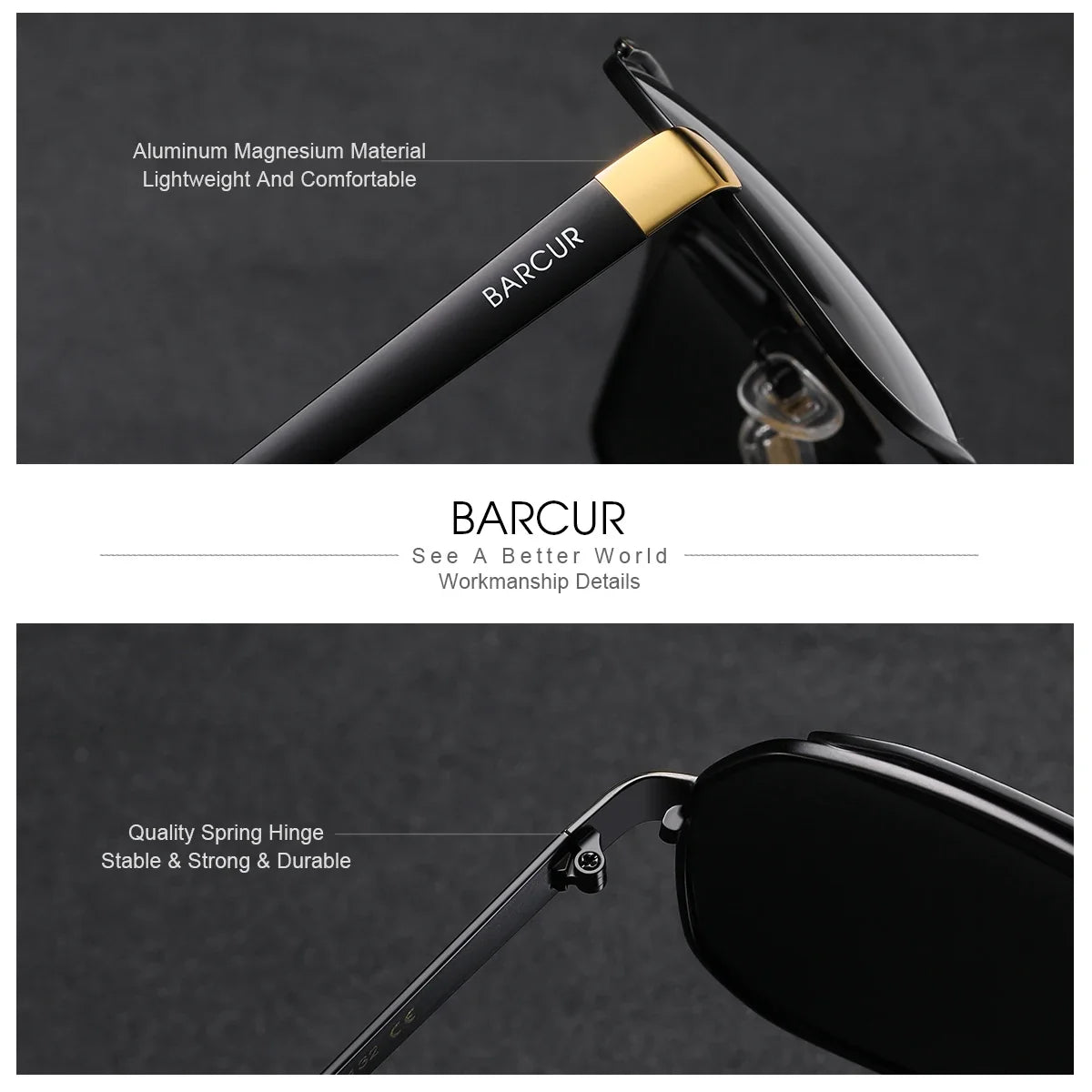 BARCUR Polarized Sunglasses for Men – Trendy UV400 Gradient Lens Oval Comfortable Frame Sports Driving Hiking Fishing Outdoor Fashion Eyewear with Durable Stainless Steel Frame – Casual Apparel Accessory Gift for Him