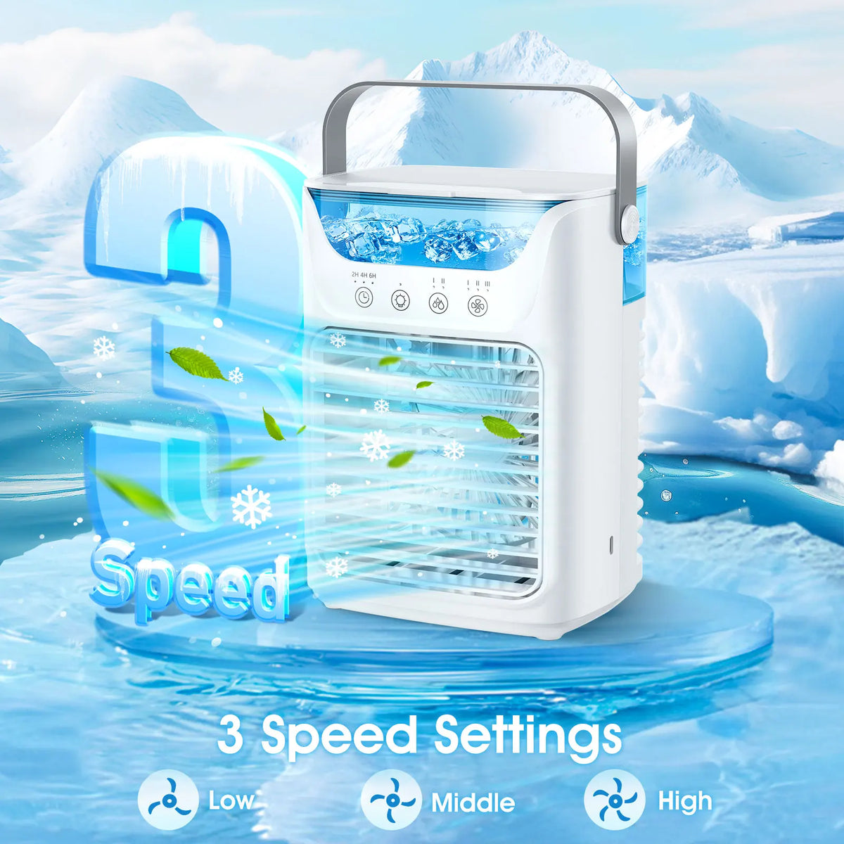 Portable Mini Desktop Air Conditioner Fan with Timer Small Room Spray Water AC for Cooling Air Conditioning for Room