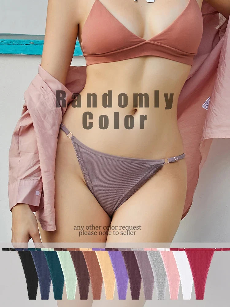 Comfortable Cotton Lace G-String Panties for Women