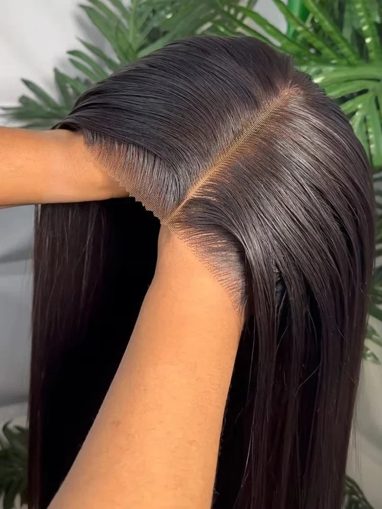 Human Hair Brazilian 4x4 Glueless Put on and go Wig 36 38 40 Inch 13x4 13x6 HD Transparent Bone Straight Lace Frontal Wigs
