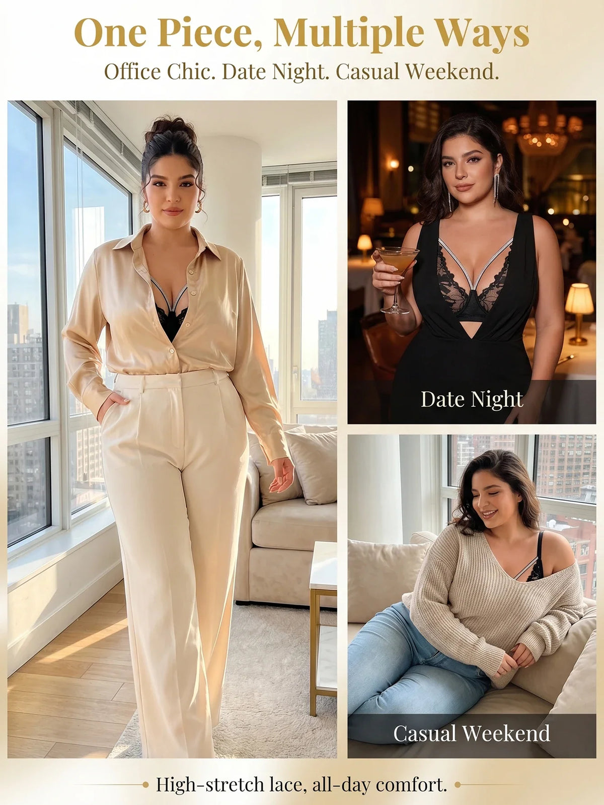 Women Plus Size Lace Bra Deep V Neck Sexy Rhinestone Strap Bralette For Big Fat Girls Comfortable Underwear For Big Breasts 3087