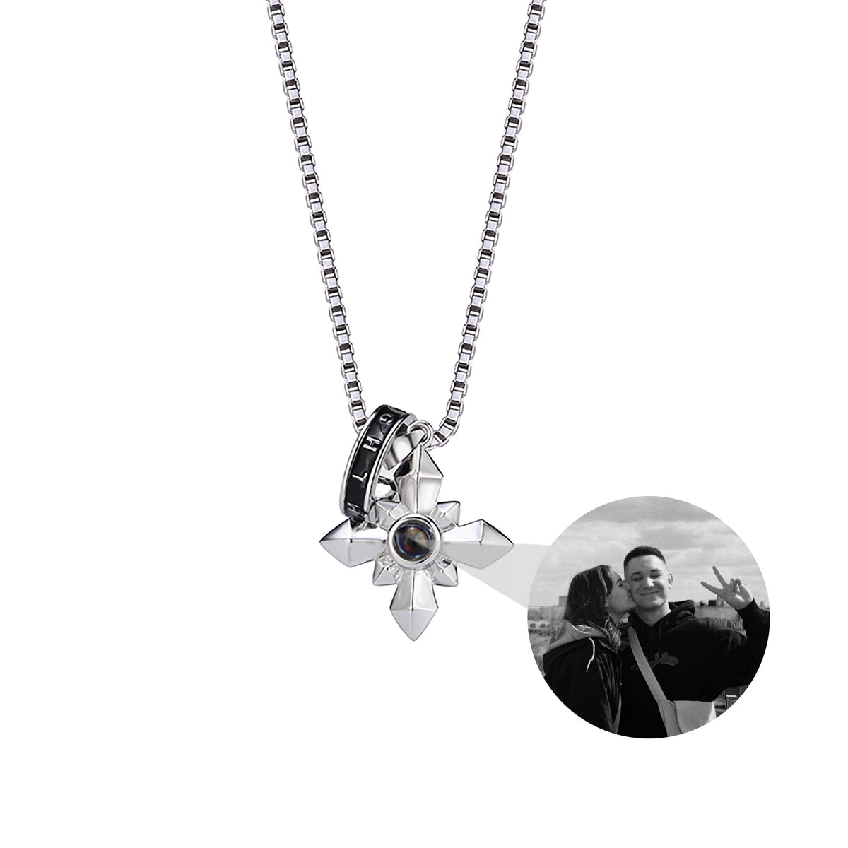 Customized photo ringProjection Necklace Pendant Jewelry For Lover Girlfriend