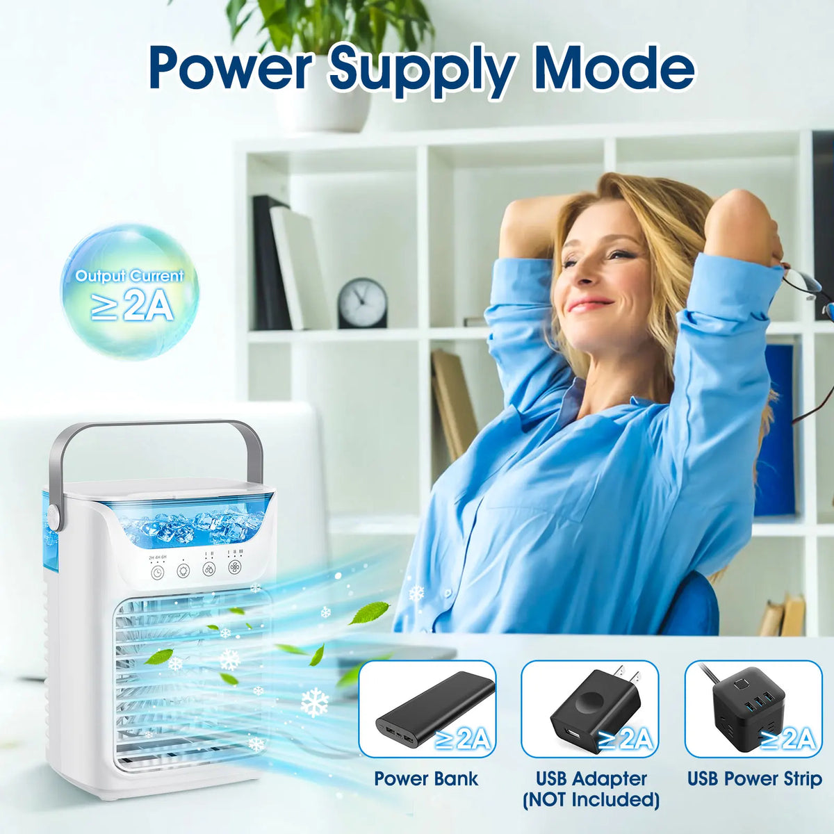 Portable Mini Desktop Air Conditioner Fan with Timer Small Room Spray Water AC for Cooling Air Conditioning for Room