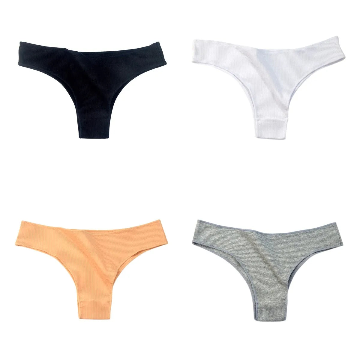 4Pcs/Set Cotton Panties Women Breathable Briefs Soild Underwear Female Underpants Low Waist Brazilian Panty Sexy Lingerie M-XL