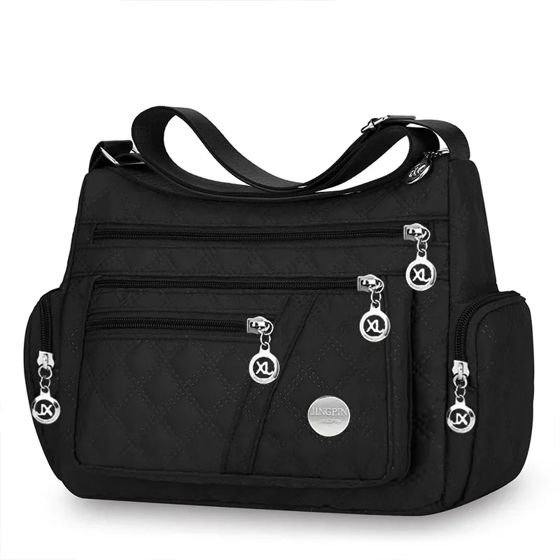 Brandless Square Crossbody Bag For Men And Women Oxford Style Nylon Shoulder Bag