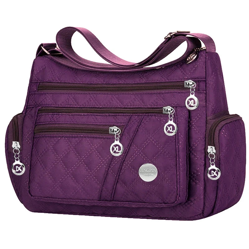 Brandless Square Crossbody Bag For Men And Women Oxford Style Nylon Shoulder Bag