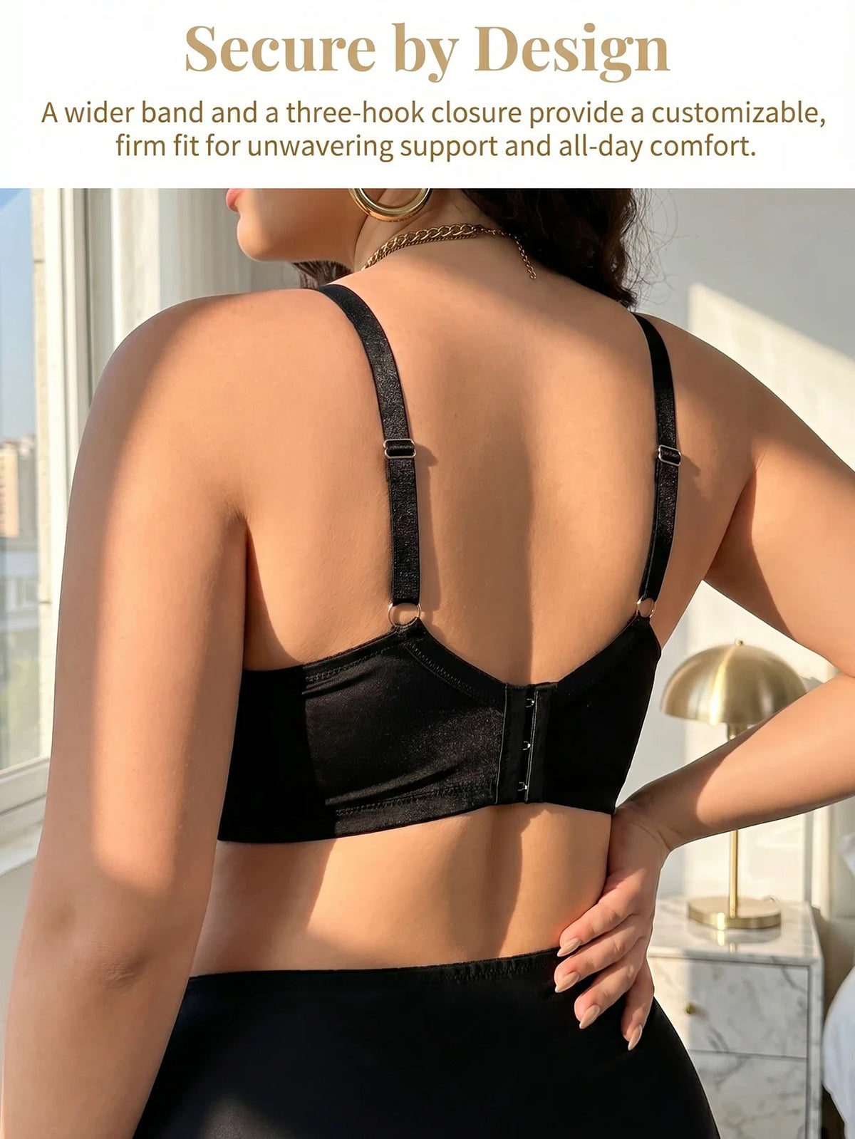 Women Plus Size Lace Bra Deep V Neck Sexy Rhinestone Strap Bralette For Big Fat Girls Comfortable Underwear For Big Breasts 3087