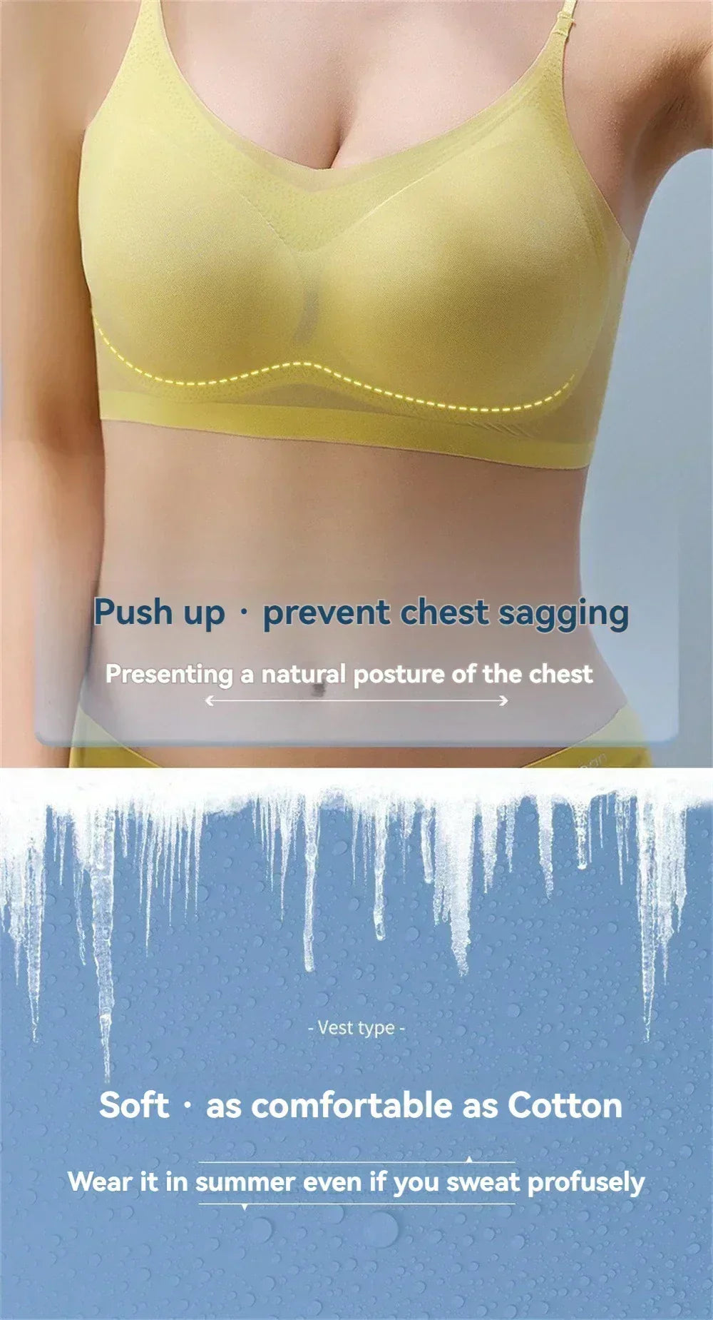 3PCS Ultra-Thin Breathable Ice Silk Top Bras Women&