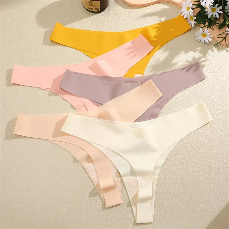 7-Piece Seamless Ice Silk Panties Set for Women