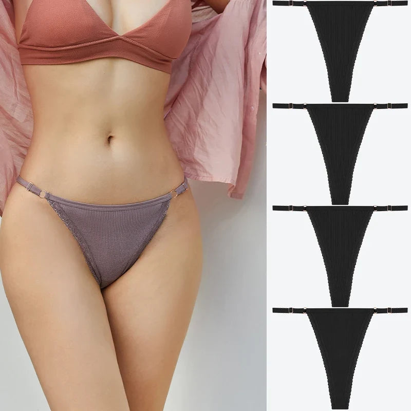 Comfortable Cotton Lace G-String Panties for Women