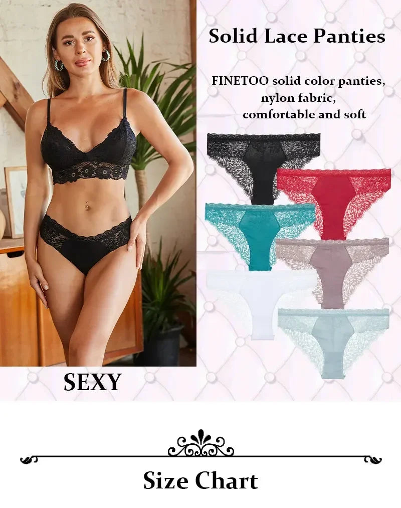 Premium Seamless Lace Briefs for Women – 3-Piece Set