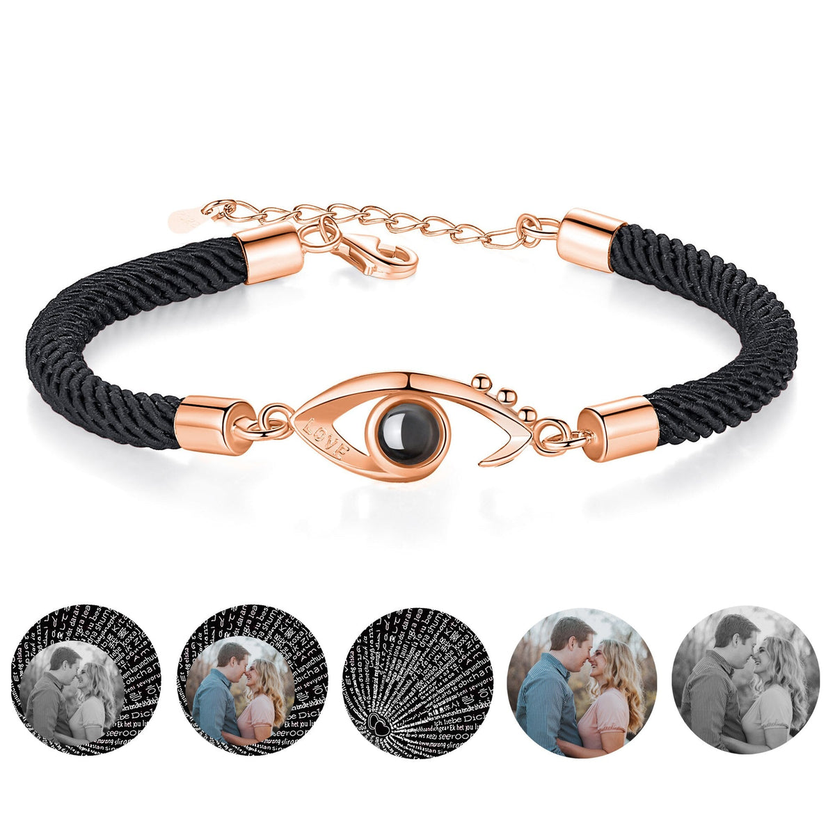 Customizable Photo EyesCircle Projection Bracelets Personalized Couple Memorial Jewelr