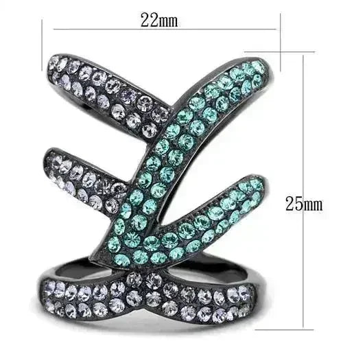 TK2766 - IP Light Black (IP Gun) Stainless Steel Ring with Top Grade