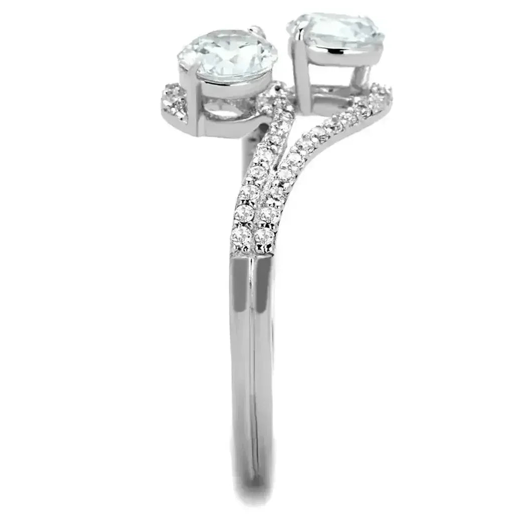 925 Sterling Silver Rhodium Ring – AAA Clear CZ Solitaire