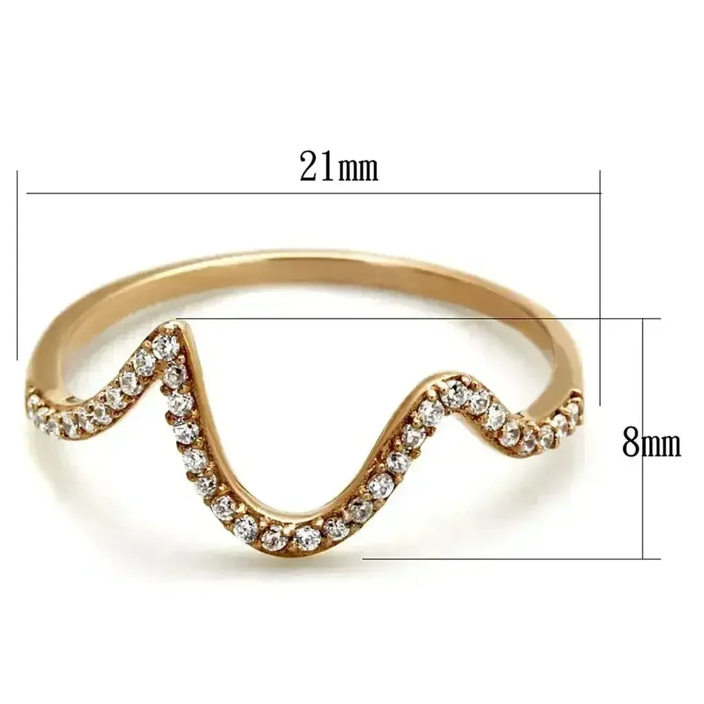 TS280 Rose Gold Sterling Silver Ring – AAA Clear CZ Solitaire