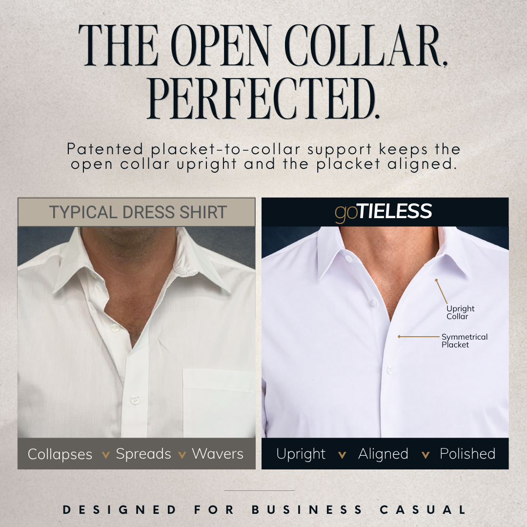 goTIELESS Ultimate Dress Shirt (White/Navy Windowpane)