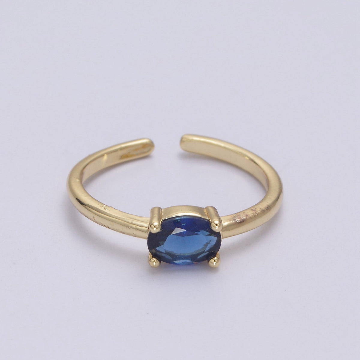 14K Gold Filled Red, Blue, Pink, Light Blue, Purple, Green Round Solitaire CZ Ring | U269 - U274