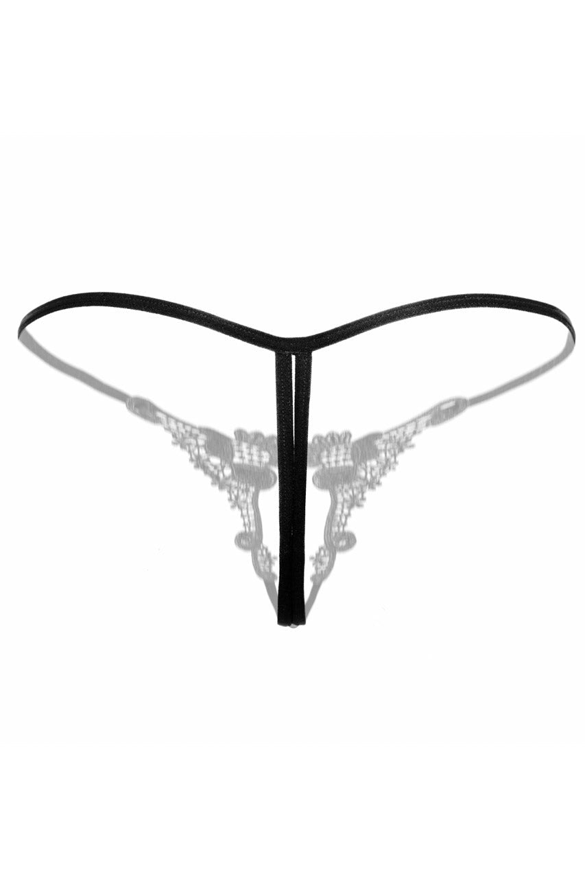 Embroidered Pearl Thong