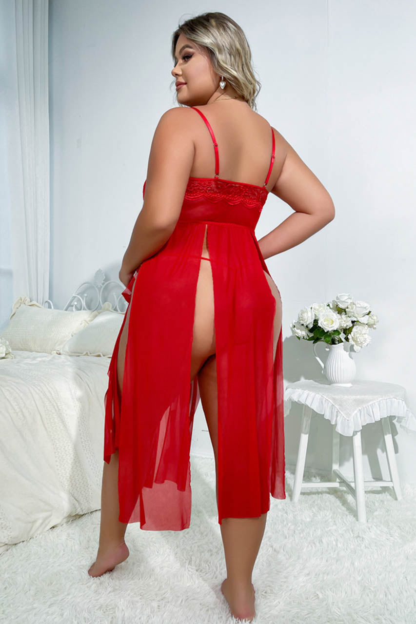 Plus Size Flyaway Split Babydoll