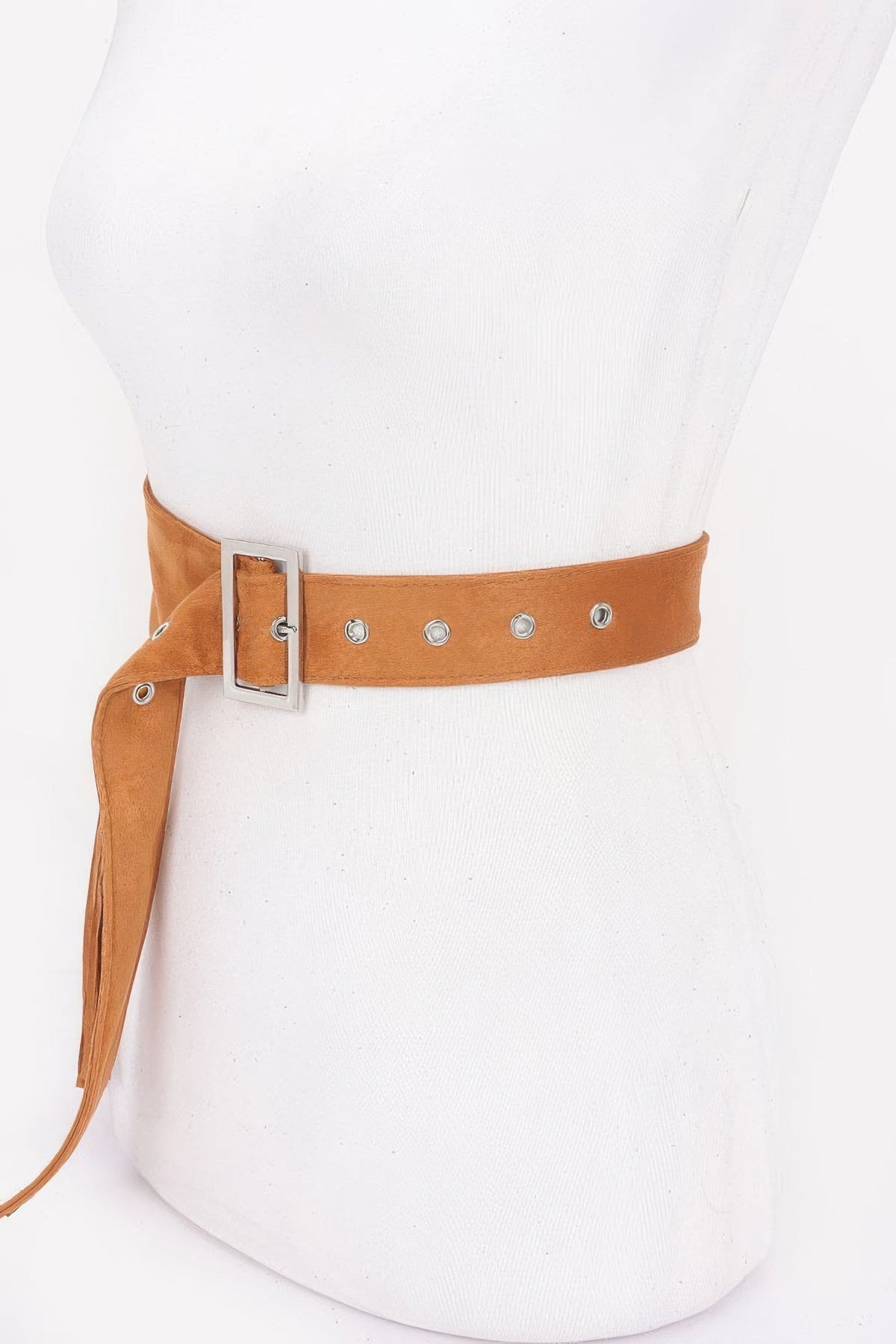Faux Suede Fringe Belt