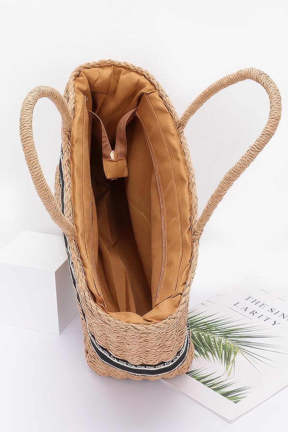 Faux Straw Tote Bag