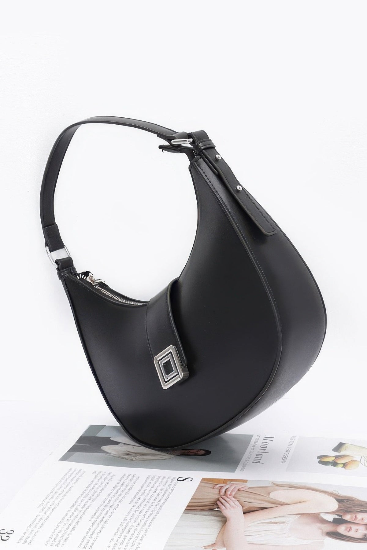 Faux Leather Hobo Bag