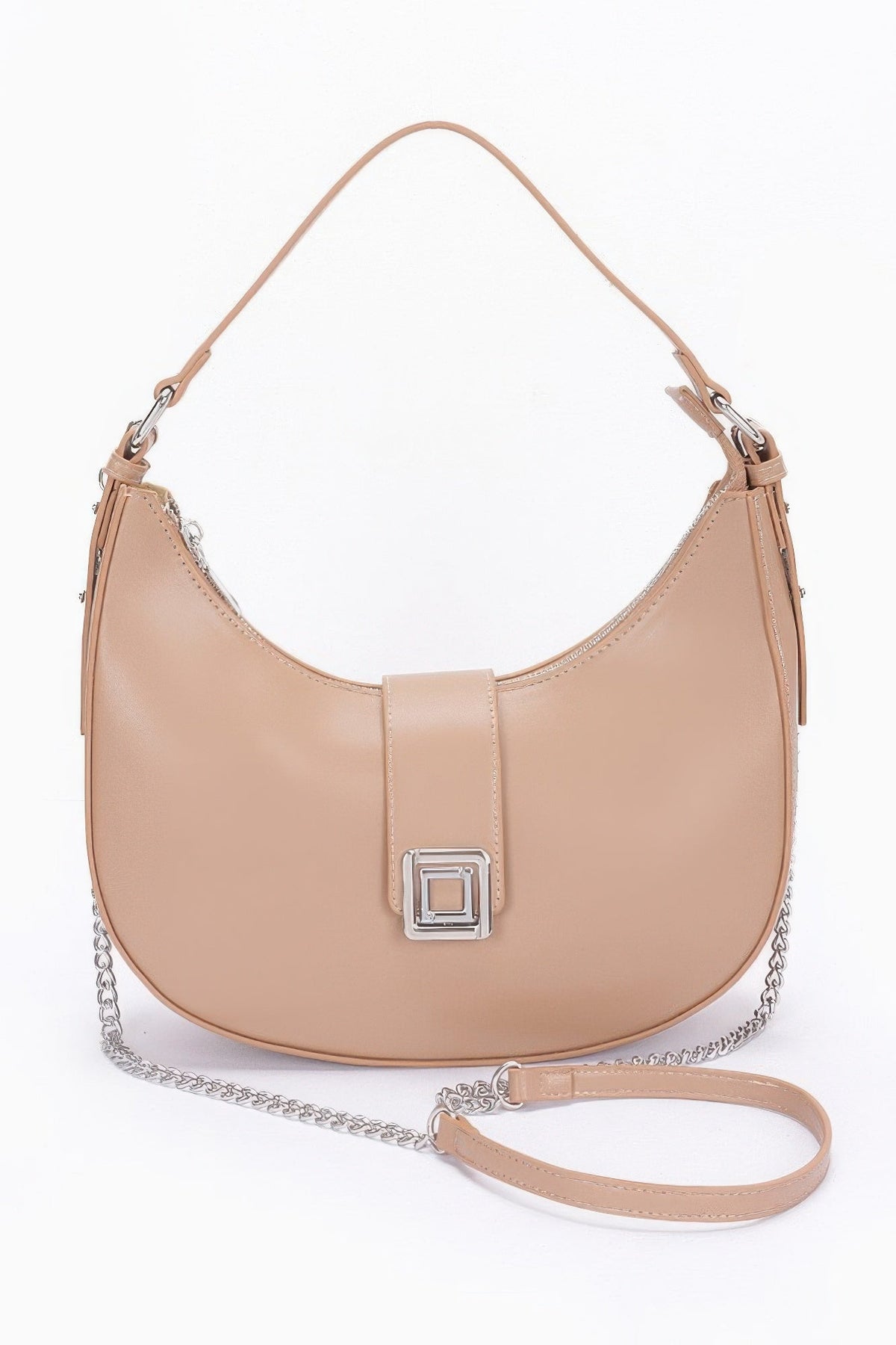 Faux Leather Hobo Bag