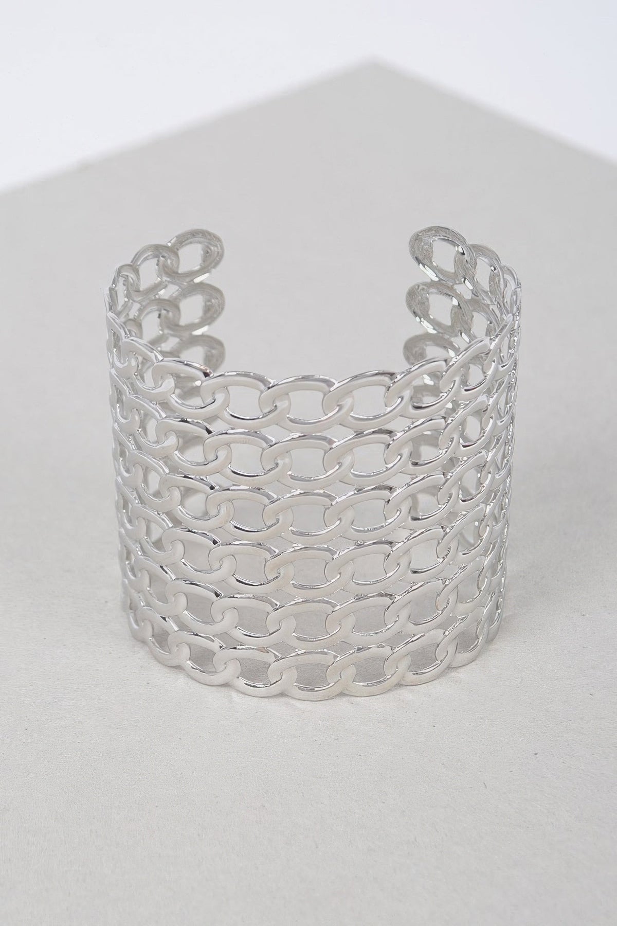 Wide Chain Metal Cuff Bracelet