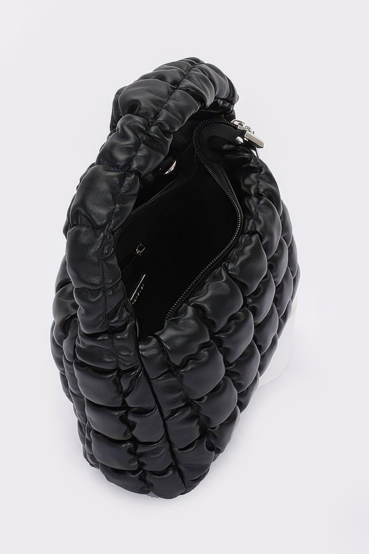Quilted Faux Leather Padded Handle Bag