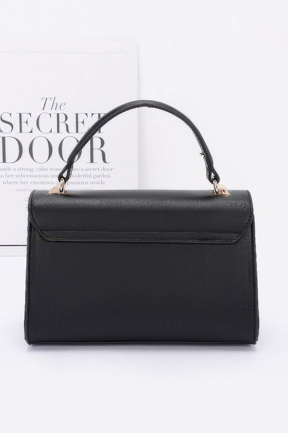 Faux Leather Two Tone Flap Bag