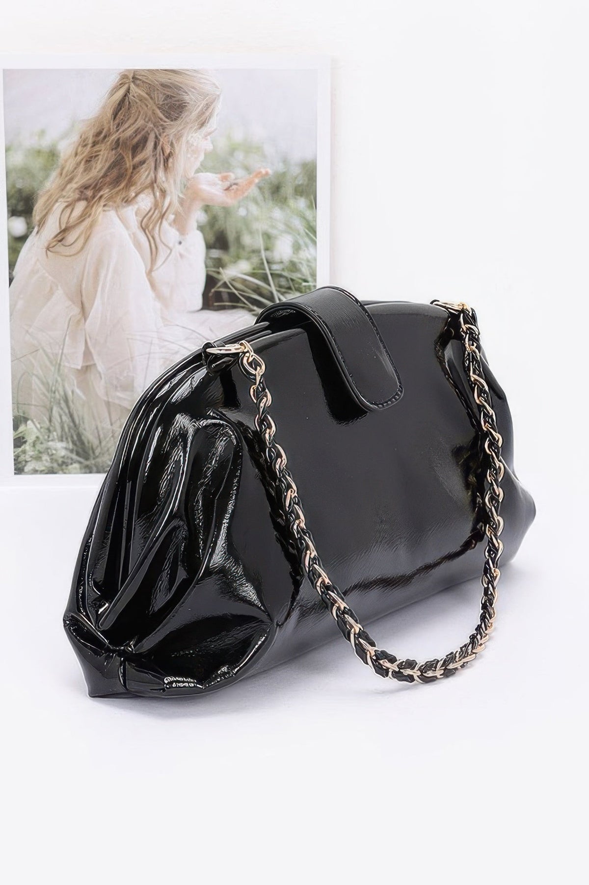 Enamel Frame Shoulder Bag