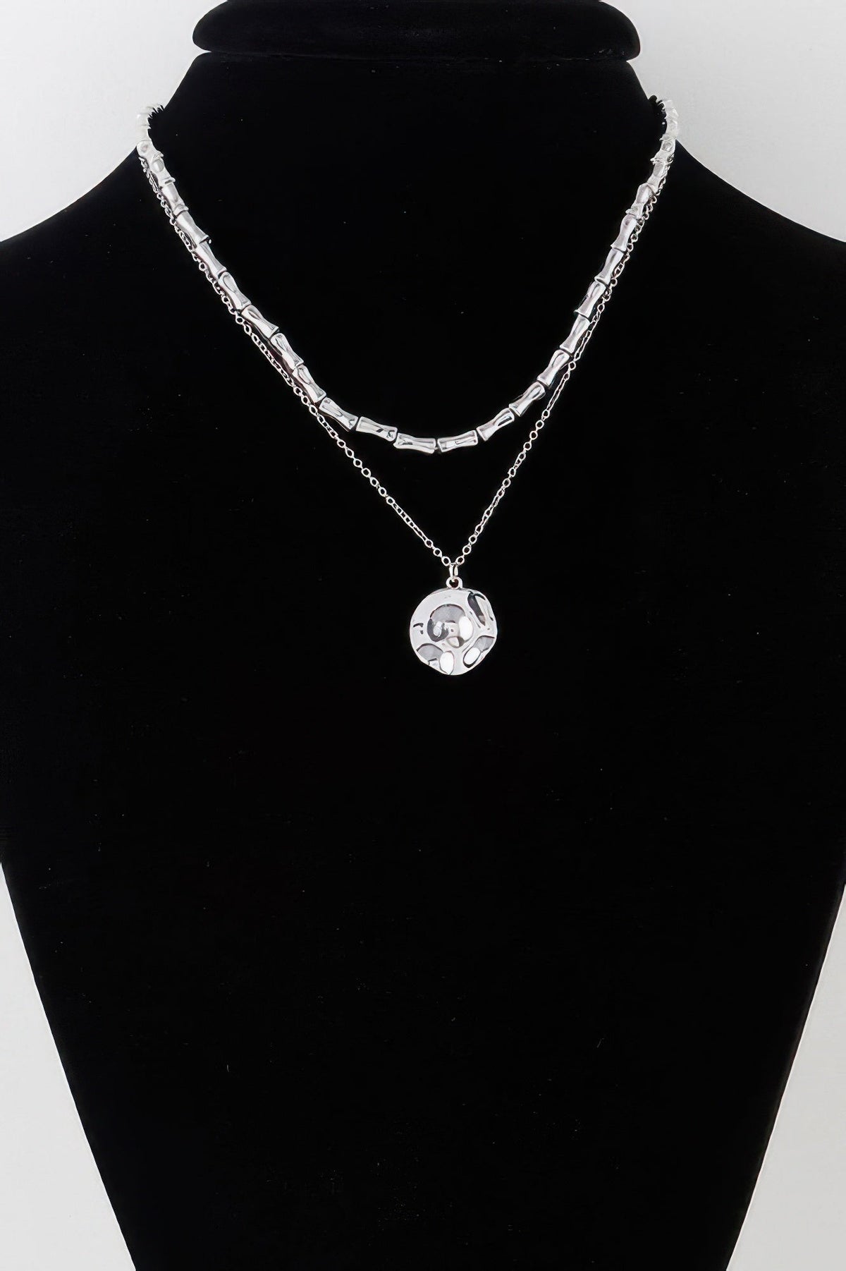 Hammered Plate Chain Necklace